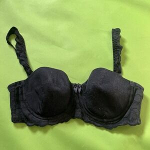 Wacoal 65137 Black Stretch Nylon Strapless Convertible UW Bra - 34C - Vintage‎